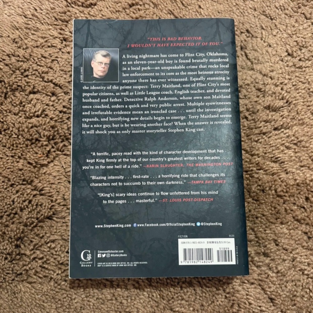 The Outsider Paperback - Black and Gray Cover - Picture 2 of 2